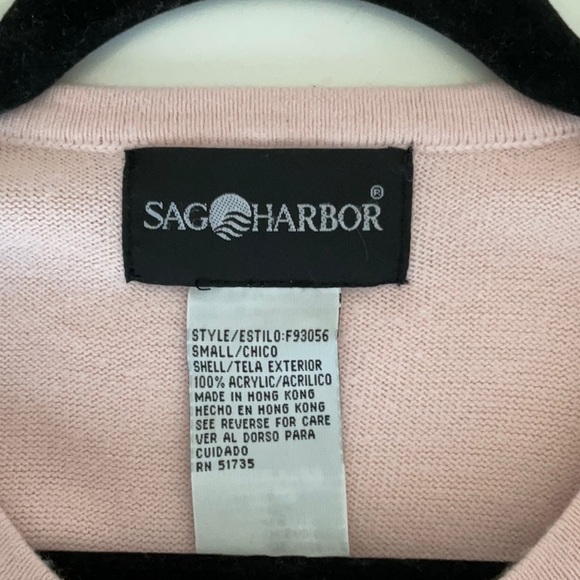 Sag Harbor Women’s 2-Fer Sweater Set Button Front Cardigan Pink Small NWOT - Picture 10 of 11